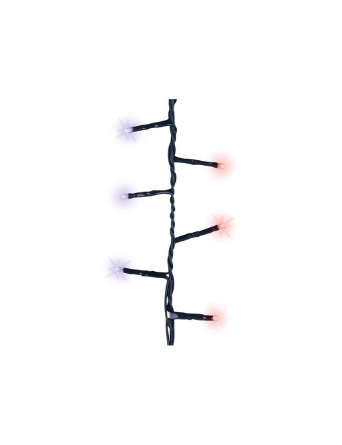 Guirnalda multifunción, uso exterior, led compact, morado y naranja, cable negro, 500 leds, 16 m