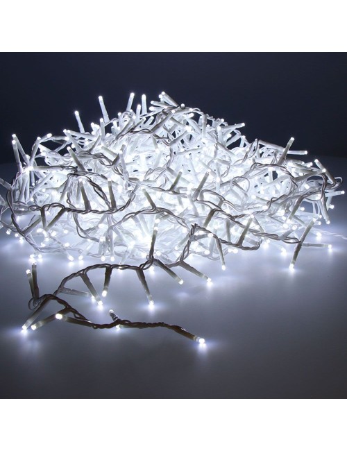 Guirnalda multifunción, uso exterior, led compact, blanco frío, cable blanco, 500 leds, 16 m