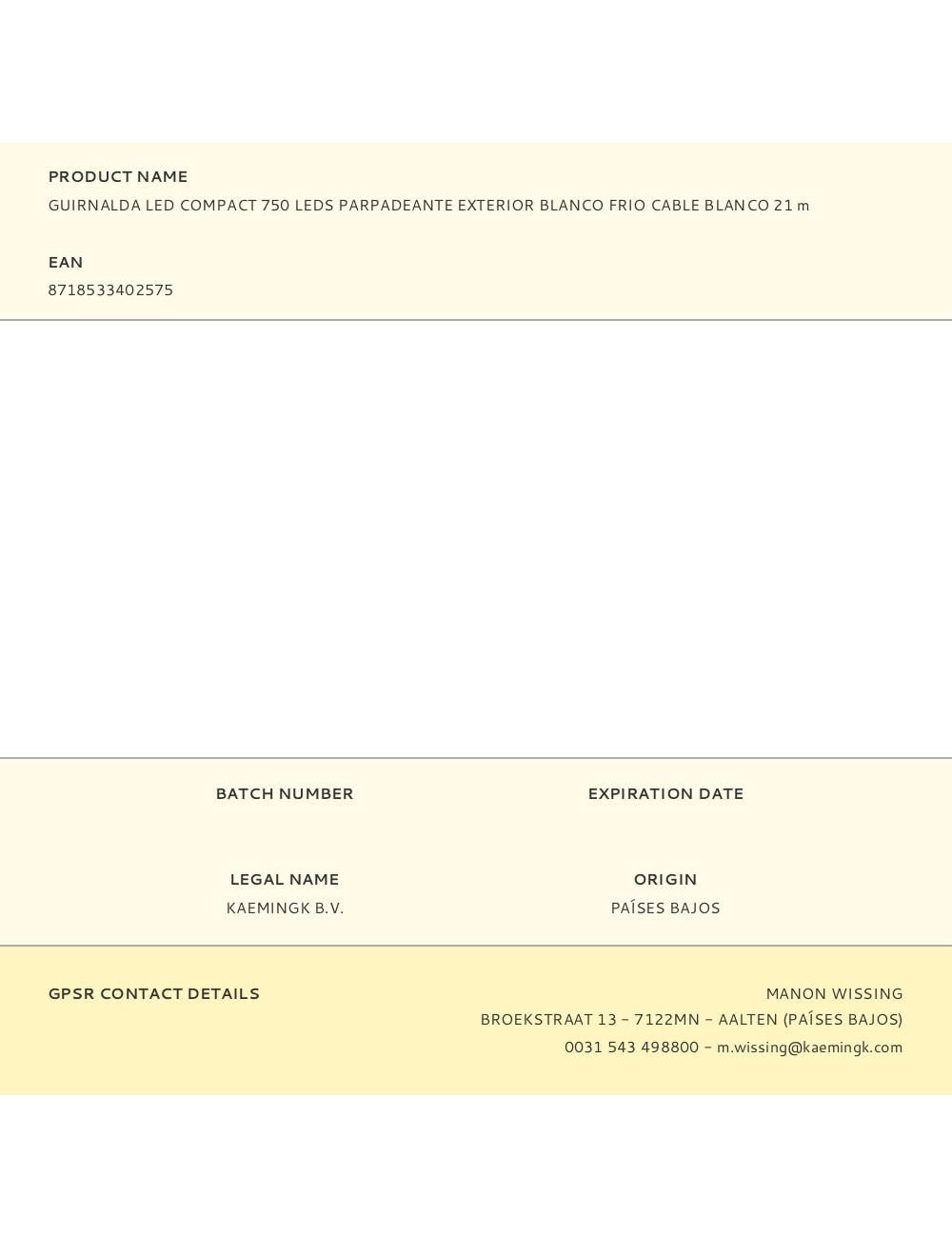 Guirnalda multifunción, uso exterior, led compact, blanco frío, cable blanco, 750 leds, 21 m