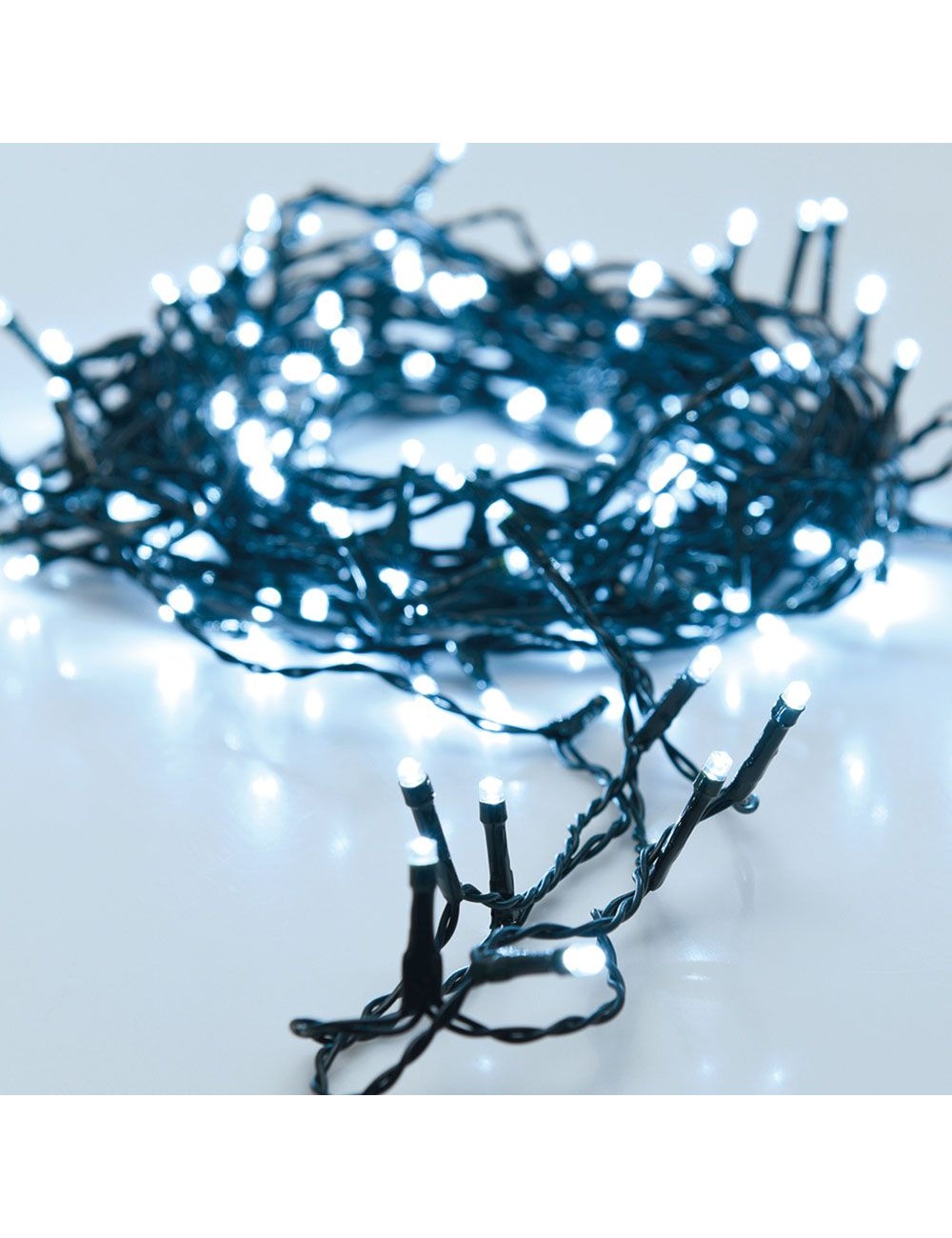 Guirnalda multifunción, uso exterior, blanco frío, 320 leds, 27 m