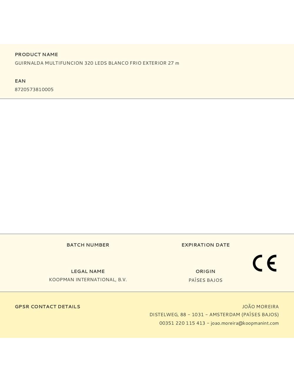 Guirnalda multifunción, uso exterior, blanco frío, 320 leds, 27 m