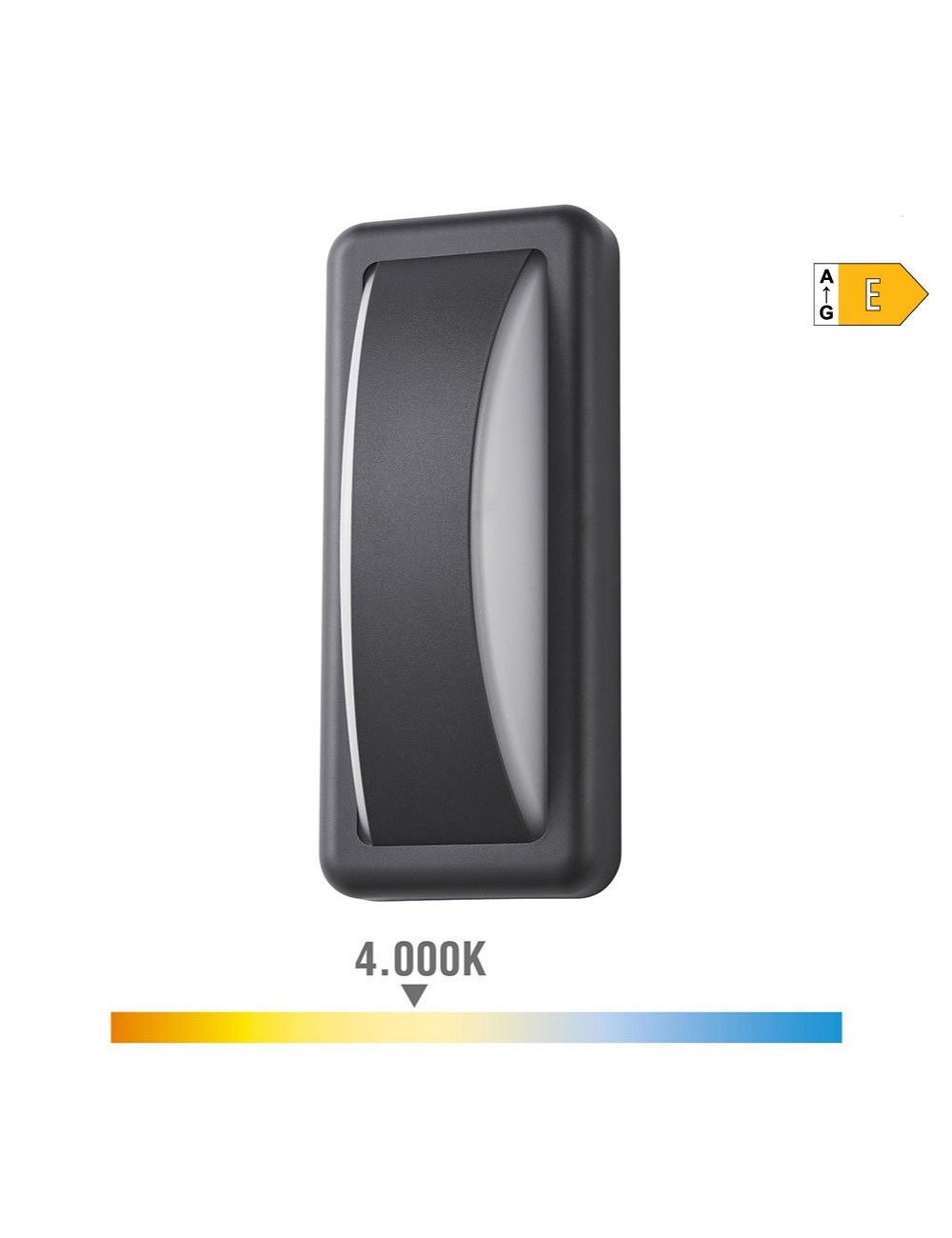 Aplique led rectangular 6 w 200 lm 4000 k luz dia ip65 23 x 10 x 6,5 cm