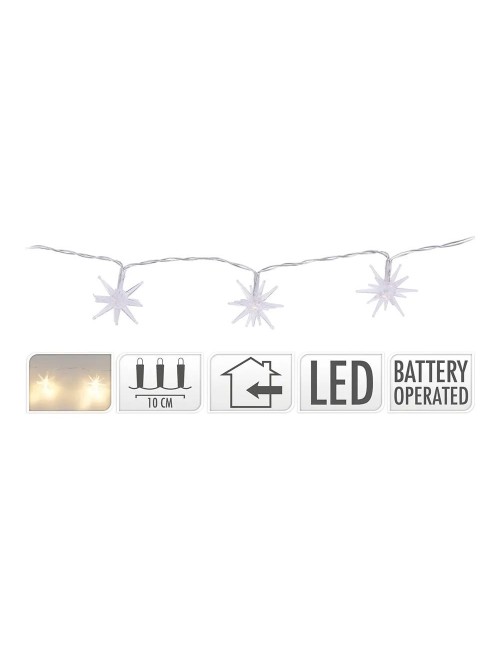 Guirnalda a pilas, función fija, uso interior, con estrellas ø45 mm, blanco cálido, 1,30 m modelos variados