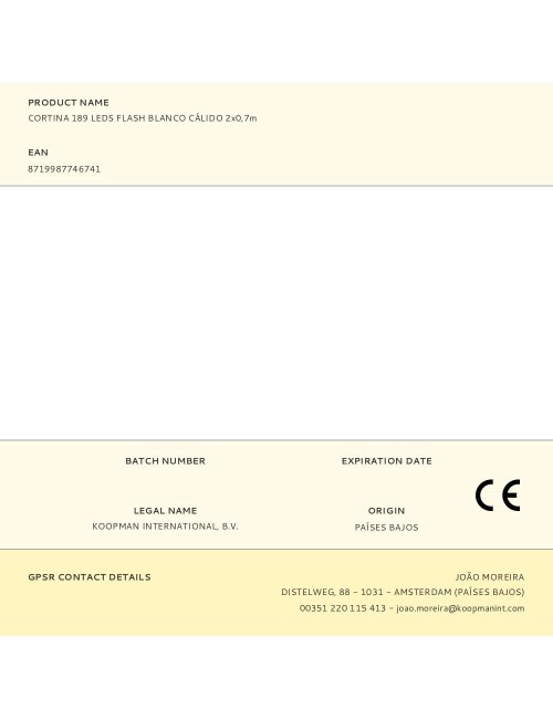 Cortina multifunción, exterior, flash, blanco cálido, 189 leds, 2 x 0,7 m