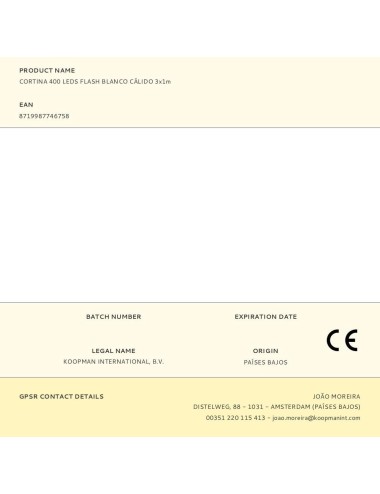 Cortina multifunción, exterior, flash, blanco cálido, 400 leds, 3 x 1 m