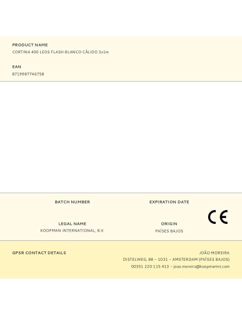 Cortina multifunción, exterior, flash, blanco cálido, 400 leds, 3 x 1 m