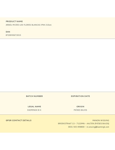 Arbol micro led flores blancas ip44 210cm