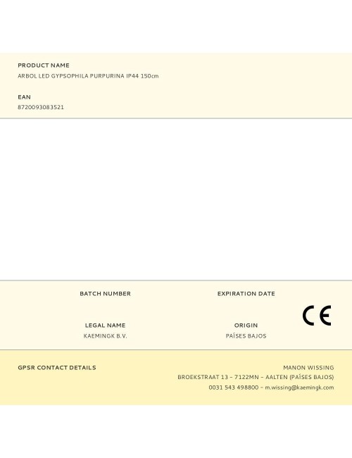 Arbol led gypsophila purpurina ip44 150cm