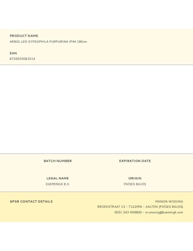 Arbol led gypsophila purpurina ip44 180cm