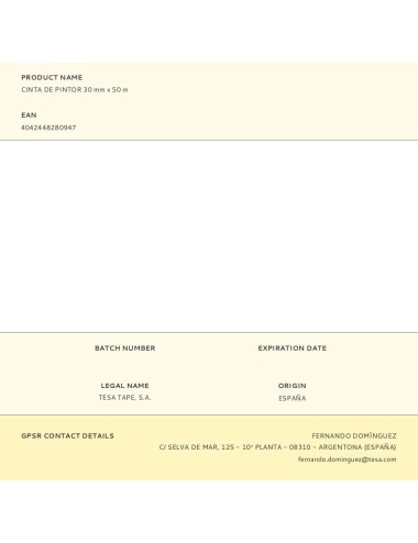 Cinta de pintor 30 mm x 50 m