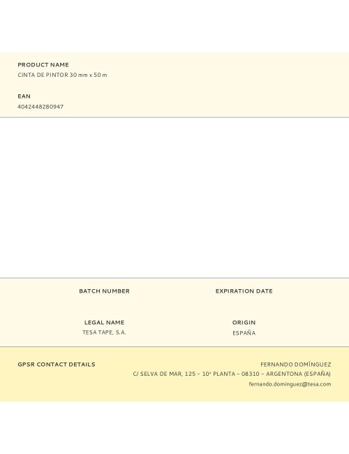 Cinta de pintor 30 mm x 50 m