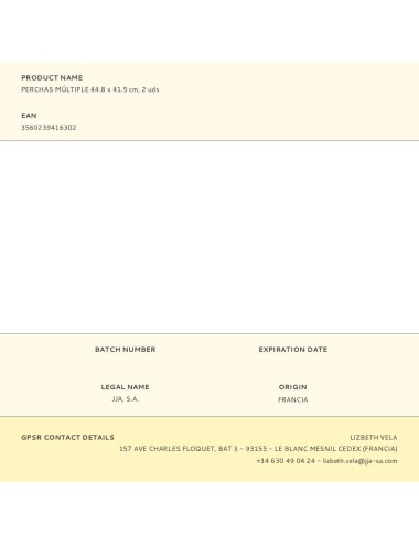 Perchas múltiple 44.8 x 41.5 cm, 2 uds