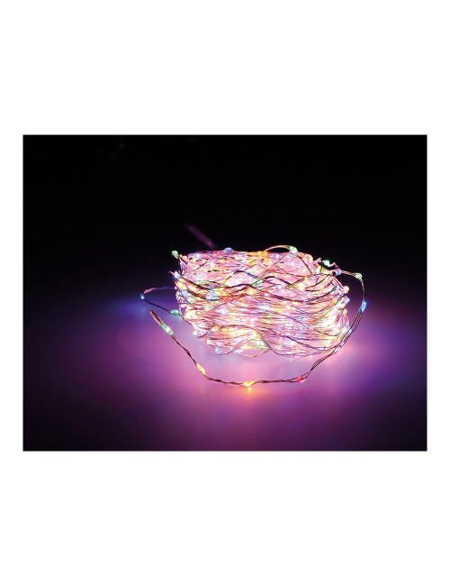Guirnalda micro led extra dense 567 leds multicolor parpadeante cable plata 14 m