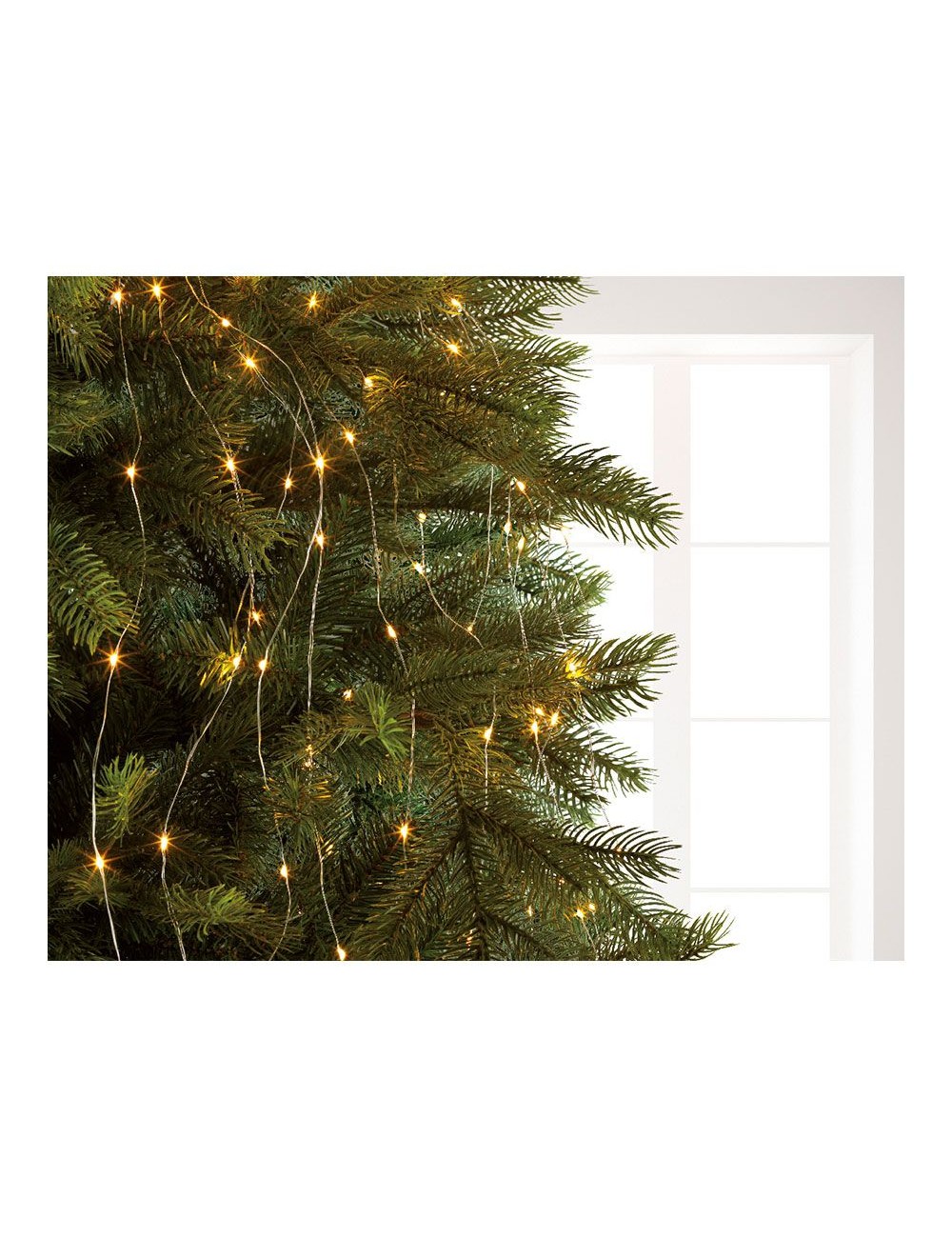 Guirnalda micro led fija, 640 leds, para árbol, luz cálida, exterior, tiras de 1,9 m