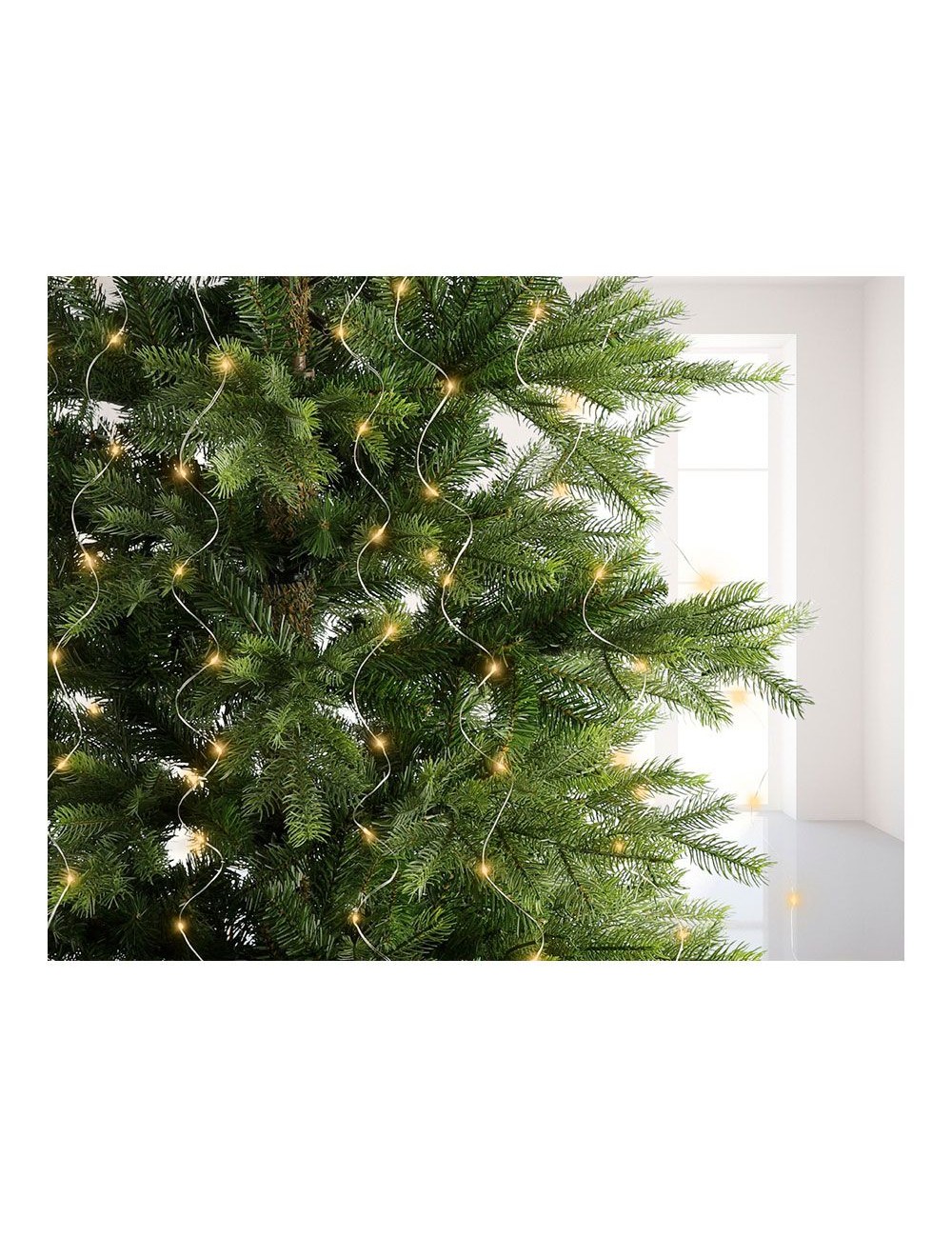 Guirnalda micro led fija, 640 leds, para árbol, luz cálida, exterior, tiras de 1,9 m