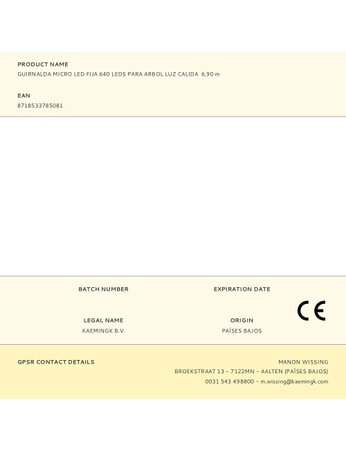 Guirnalda micro led fija, 640 leds, para árbol, luz cálida, exterior, tiras de 1,9 m