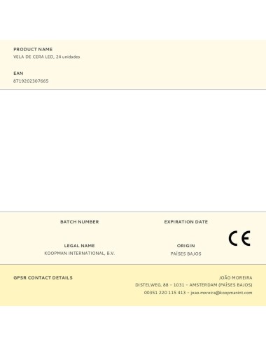 Vela de cera led ø4 cm, 24 uds