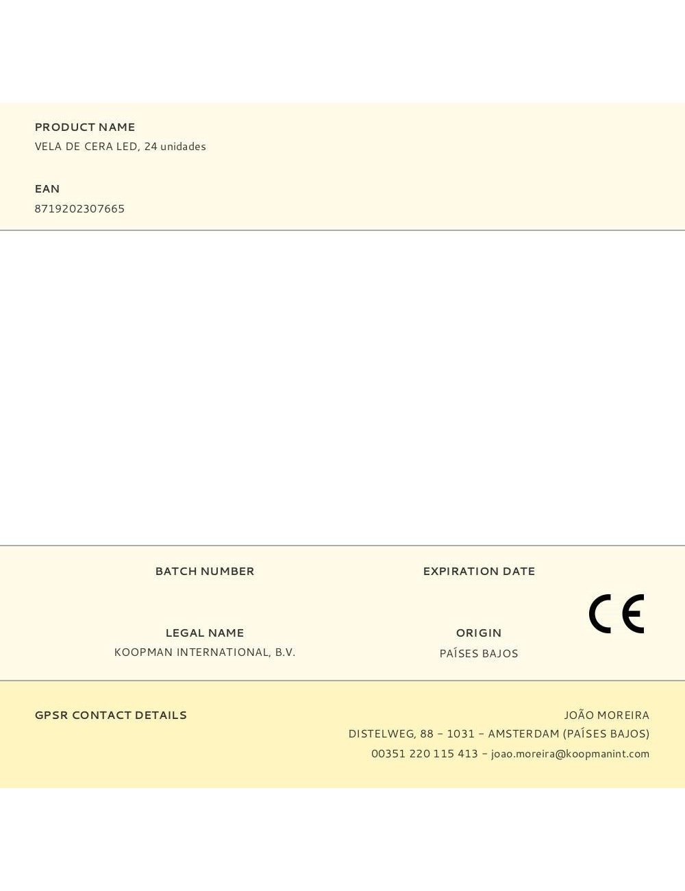 Vela de cera led ø4 cm, 24 uds