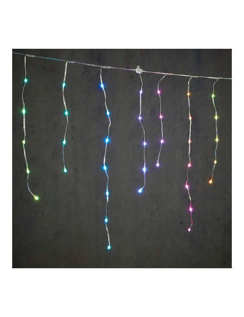 Cortina led efecto carámbano multicolor 300 x 70 cm