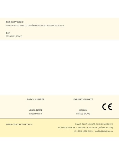 Cortina led efecto carámbano multicolor 300 x 70 cm