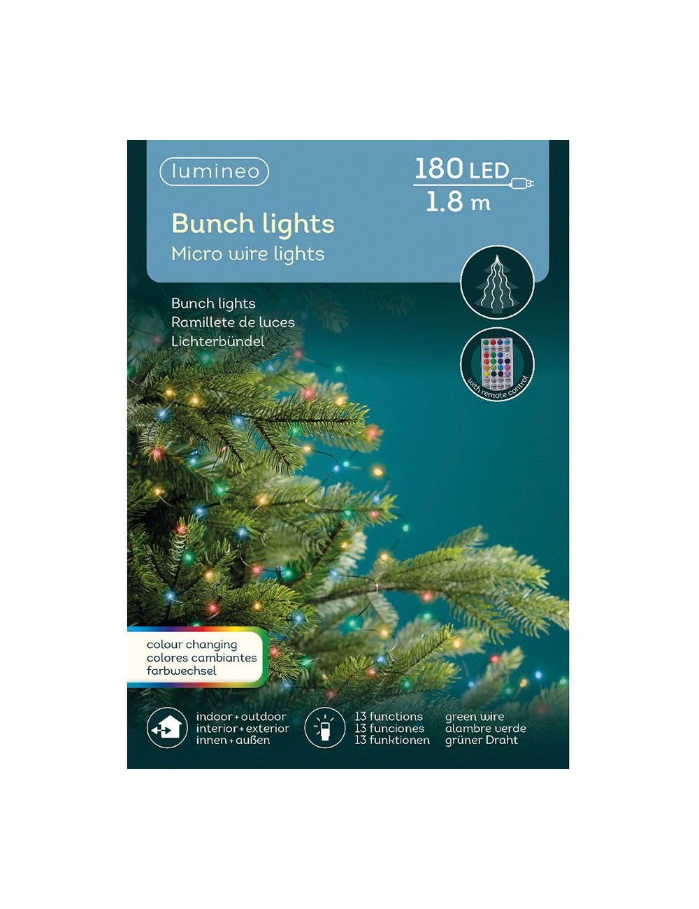 Guirnalda rgb multicolor 180 leds 6,8 m