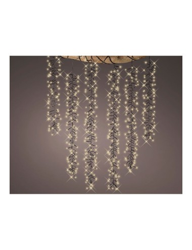 Cortina multifunción, exterior, especial para arboles, forma cascada, luz cálida, 480 leds, 2 m