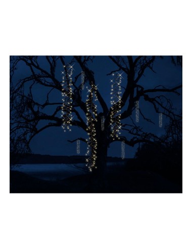 Cortina multifunción, exterior, especial para arboles, forma cascada, luz cálida, 480 leds, 2 m