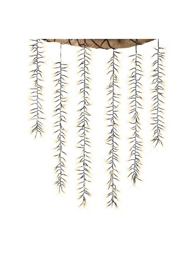 Cortina multifunción, exterior, especial para arboles, forma cascada, luz cálida, 480 leds, 2 m