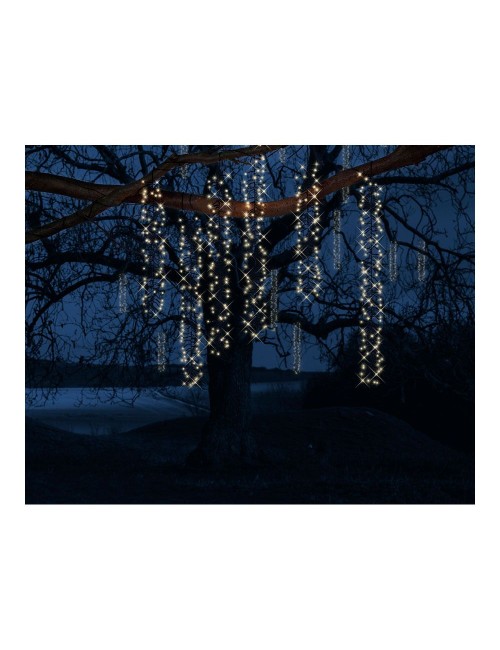 Cortina multifunción, exterior, especial para arboles, forma cascada, luz cálida, 480 leds, 2 m