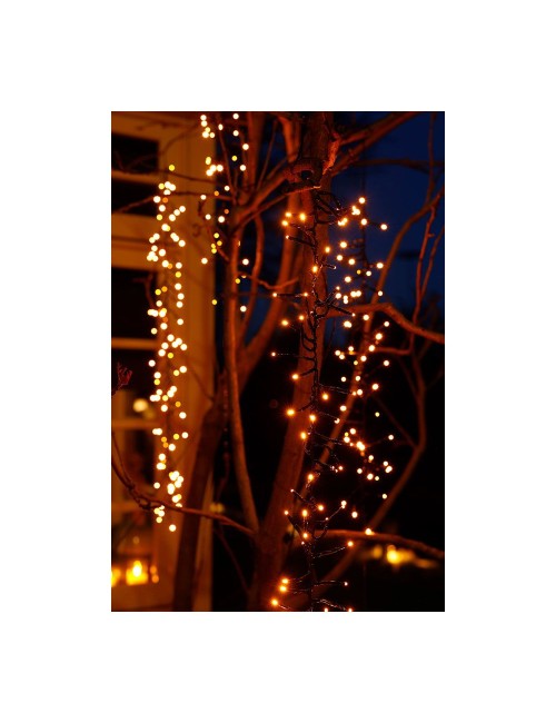 Cortina multifunción, exterior, especial para arboles, forma cascada, luz cálida, 480 leds, 2 m