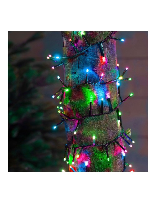 Guirnalda multifunción, uso exterior, led compact, multicolor pastel, cable verde, 500 leds, 16 m