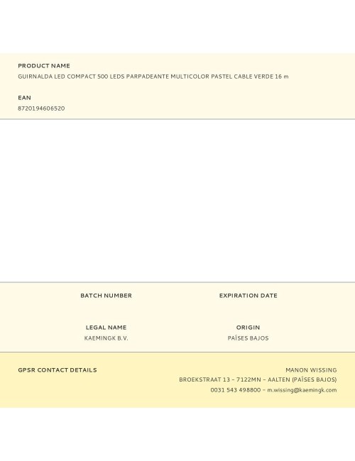 Guirnalda multifunción, uso exterior, led compact, multicolor pastel, cable verde, 500 leds, 16 m