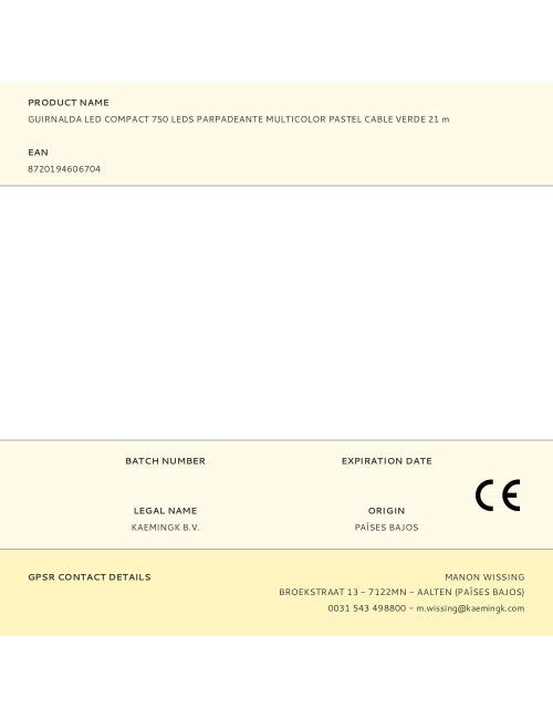 Guirnalda multifunción, uso exterior, led compact, multicolor pastel, cable verde, 750 leds, 21 m