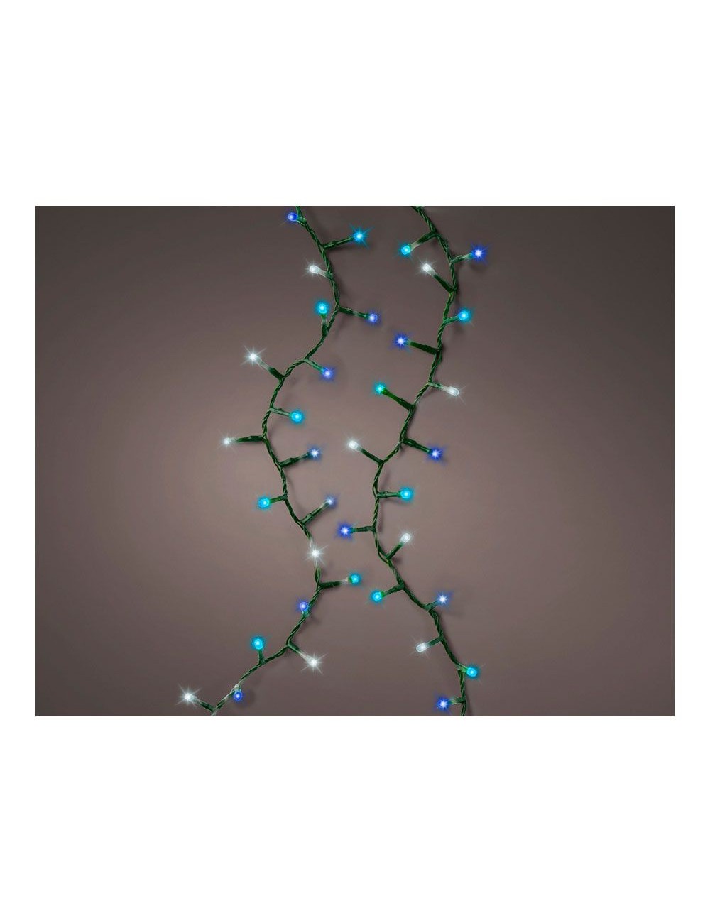 Guirnalda multifunción, uso exterior, led compact, multicolor azul, cable verde, 750 leds, 21 m
