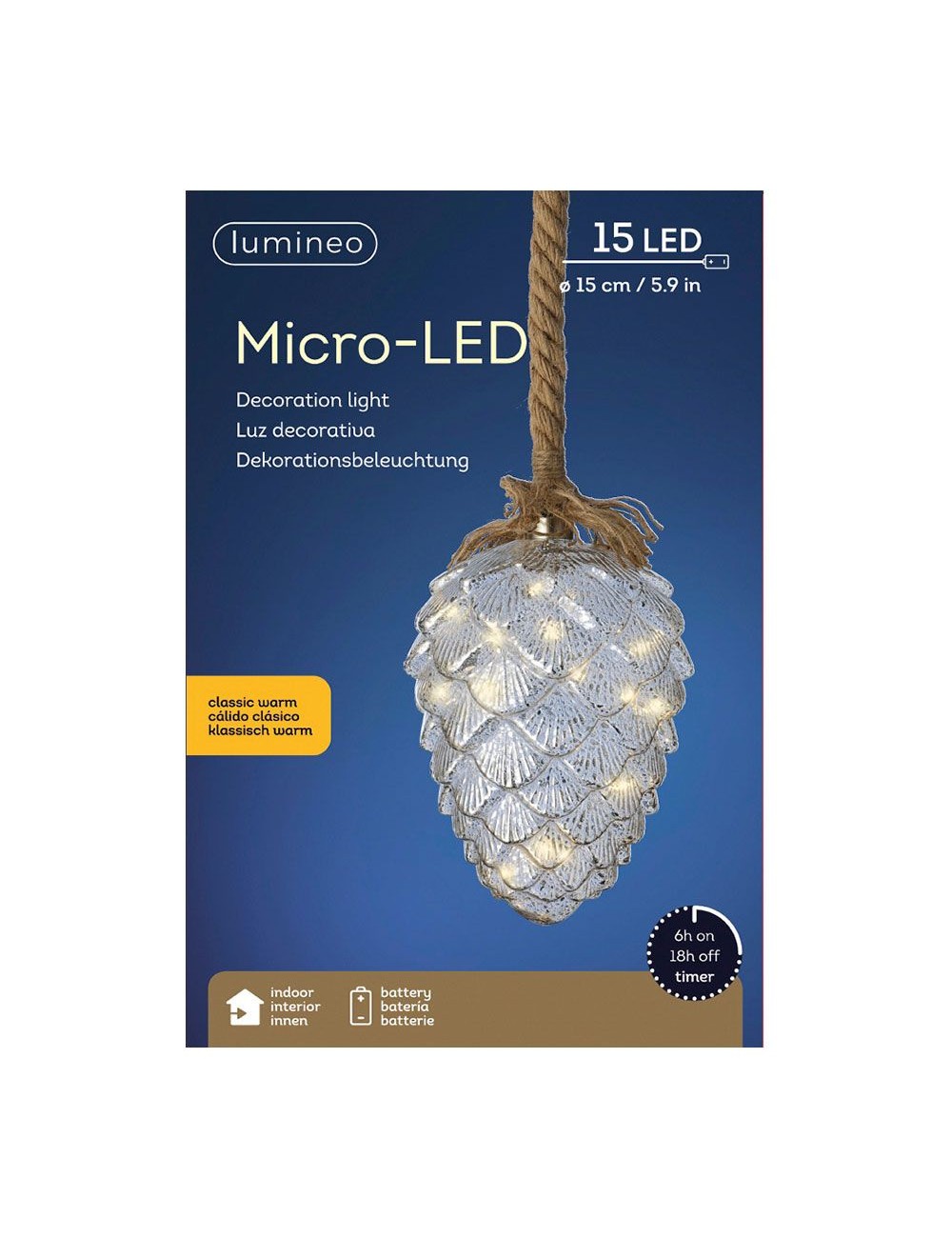 Piña microled ø15x21cm 15 leds