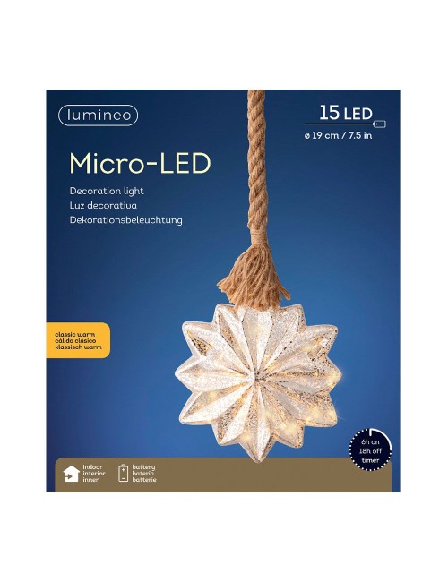Estrella microled ø19x5cm 15 leds