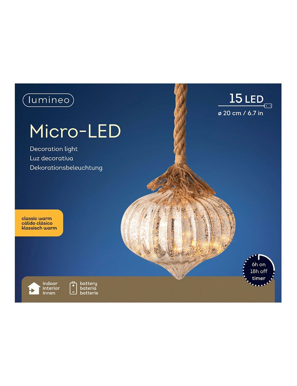 Luz colgante microled ø20x21cm 15 leds