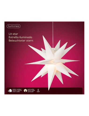 Figura led estrella roja 6 leds exterior ø40 x 40 cm