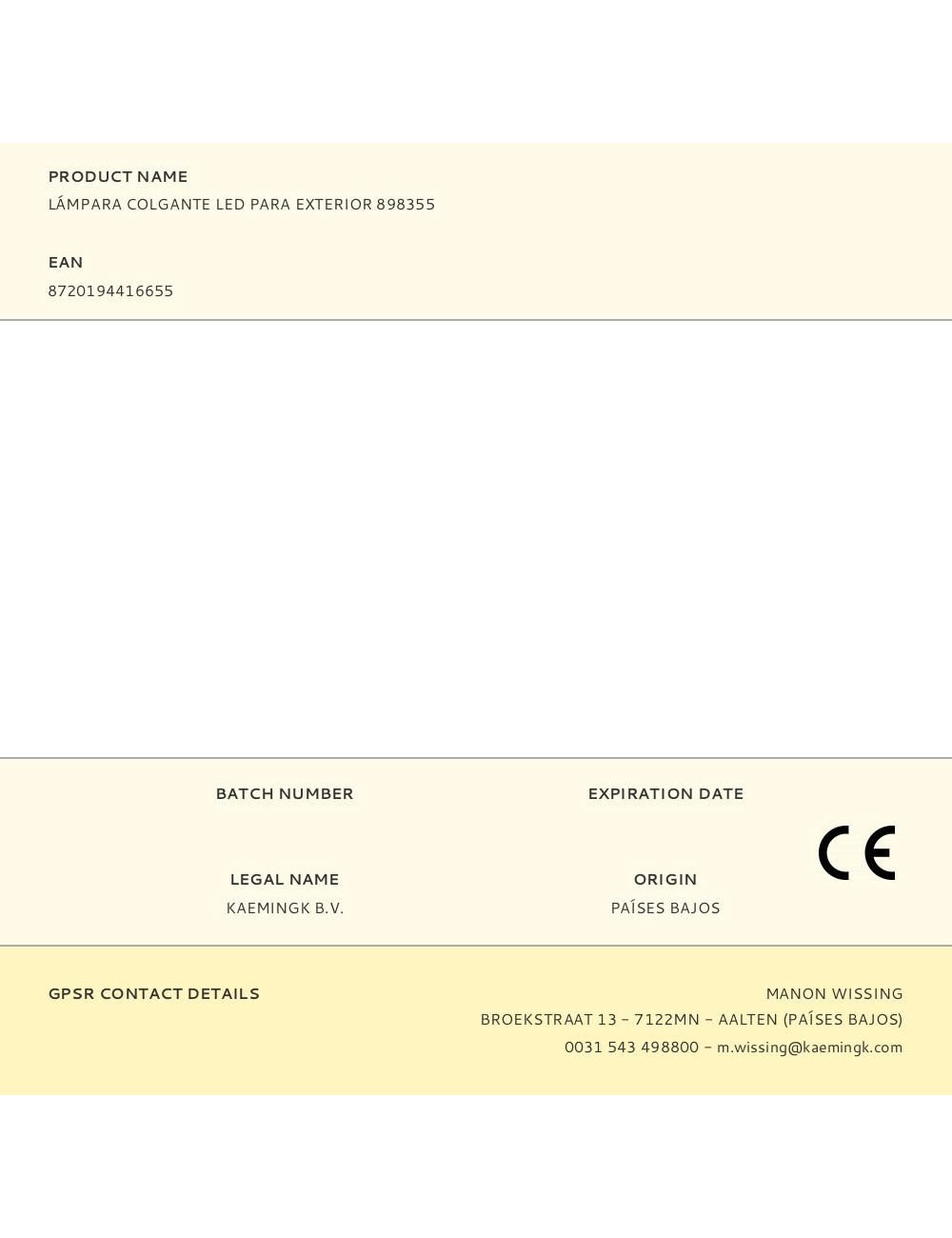 Lámpara colgante led para exterior 898355