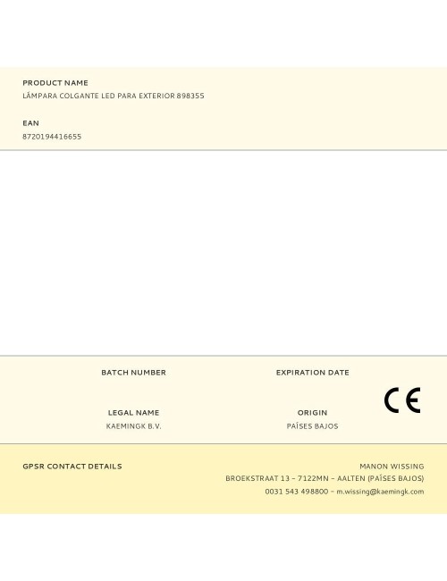 Lámpara colgante led para exterior 898355