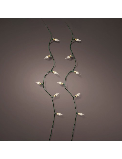 Guirnalda led vintage blanco cálido con 8 funciones centelleante para interior 1790 cm