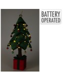 Arbol de navidad con led, blanco cálido, a pilas, 70 cm.