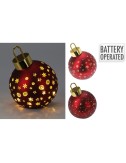 Bola de navidad led roja mate, blanco cálido, modelos variados ø15 cm