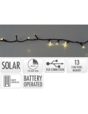 Guirnalda led solar 240 leds 13 funciones parpadeante exterior blanco cálido cable verde 10 m