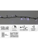 Guirnalda led solar 400 leds 13 funciones parpadeante exterior blanco frio cable verde 20 m