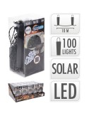 Guirnalda solar led, blanco frio, 100 leds, 10 m