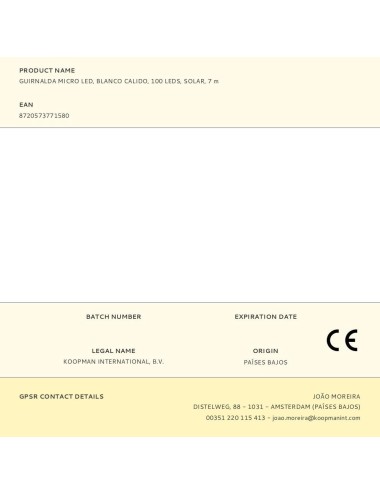 Guirnalda micro led, blanco calido, 100 leds, solar, 7 m