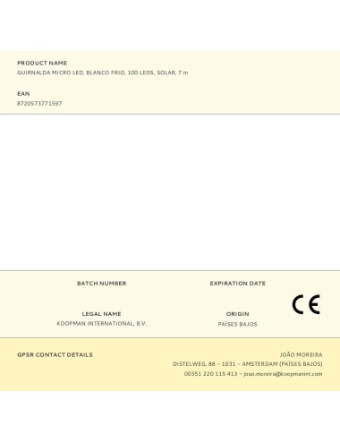 Guirnalda micro led, blanco frio, 100 leds, solar, 7 m