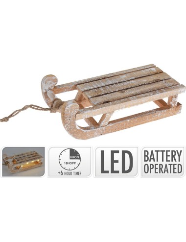 Trineo decoración led, blanco cálido, a pilas