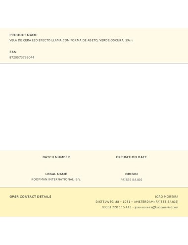 Vela de cera led efecto llama con forma de abeto, verde oscura, 19 cm